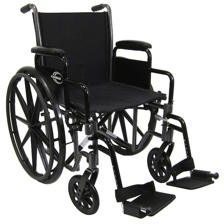 Karman Healthcare Karman Healthcare LT-700T-E LT-700T 18 in.  Height Adujustable Seat 36 lbs. Lightweight Steel Wheelchair with Removable Armrest and Elevating Legrest LT-700T-E